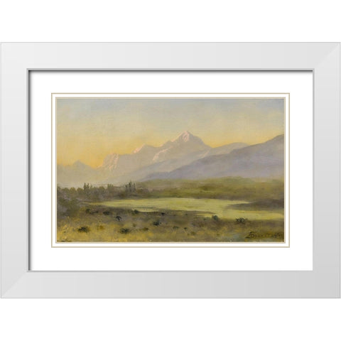 Owens Valley, California White Modern Wood Framed Art Print with Double Matting by Bierstadt, Albert