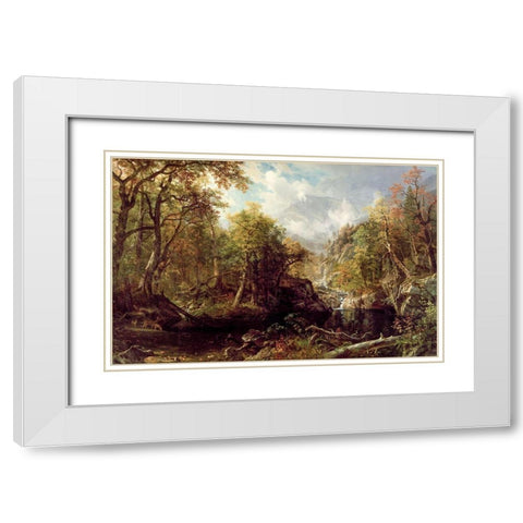 The Emerald Pool White Modern Wood Framed Art Print with Double Matting by Bierstadt, Albert