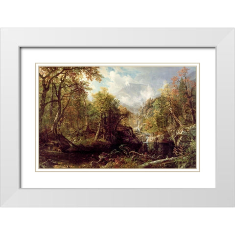 The Emerald Pool White Modern Wood Framed Art Print with Double Matting by Bierstadt, Albert
