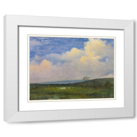 Clouds Over California White Modern Wood Framed Art Print with Double Matting by Bierstadt, Albert