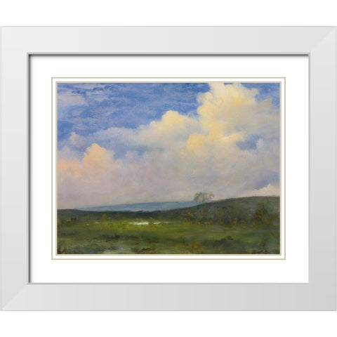 Clouds Over California White Modern Wood Framed Art Print with Double Matting by Bierstadt, Albert