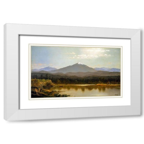 Laramie Peak White Modern Wood Framed Art Print with Double Matting by Bierstadt, Albert