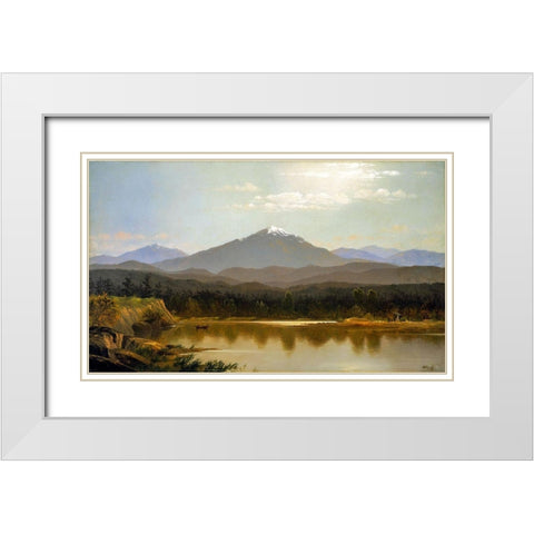 Laramie Peak White Modern Wood Framed Art Print with Double Matting by Bierstadt, Albert