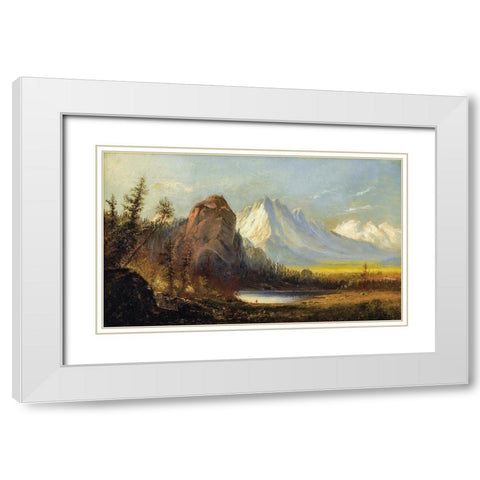 Cathedral Rock White Modern Wood Framed Art Print with Double Matting by Bierstadt, Albert