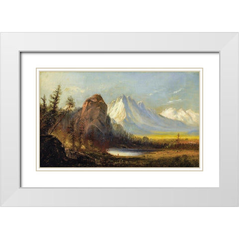 Cathedral Rock White Modern Wood Framed Art Print with Double Matting by Bierstadt, Albert