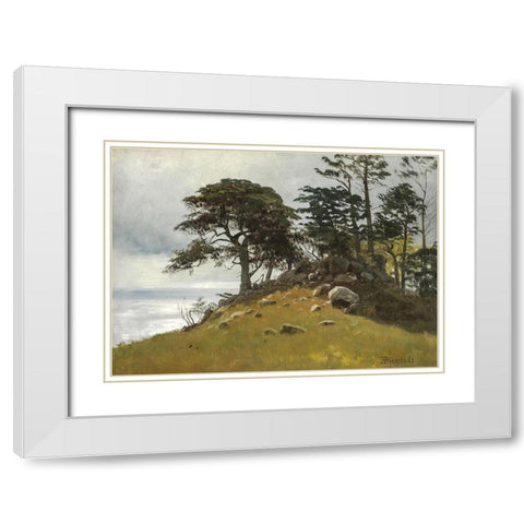 Cypress Point, Monterey White Modern Wood Framed Art Print with Double Matting by Bierstadt, Albert