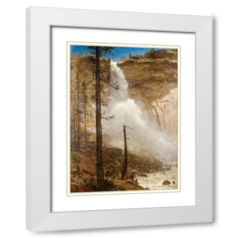 Falls of Yosemite White Modern Wood Framed Art Print with Double Matting by Bierstadt, Albert