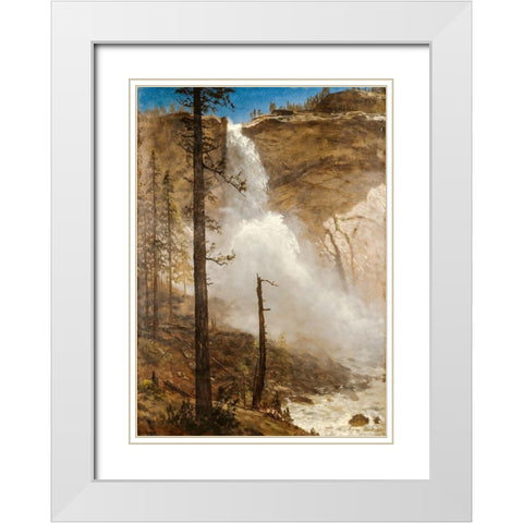 Falls of Yosemite White Modern Wood Framed Art Print with Double Matting by Bierstadt, Albert
