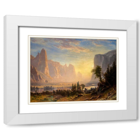 Valley of the Yosemite White Modern Wood Framed Art Print with Double Matting by Bierstadt, Albert