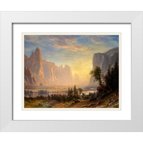 Valley of the Yosemite White Modern Wood Framed Art Print with Double Matting by Bierstadt, Albert