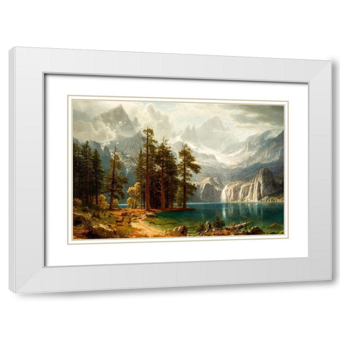 Sierra Nevada White Modern Wood Framed Art Print with Double Matting by Bierstadt, Albert