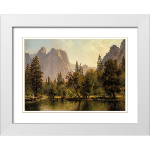 Cathedral Rocks, Yosemite Valley White Modern Wood Framed Art Print with Double Matting by Bierstadt, Albert