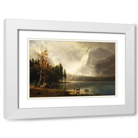 Estes Park, Colorado, Whytes Lake White Modern Wood Framed Art Print with Double Matting by Bierstadt, Albert