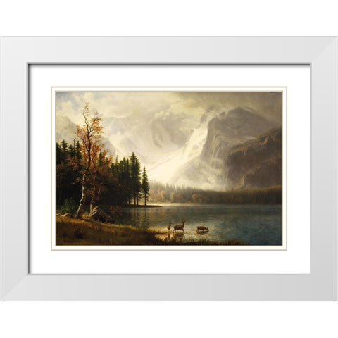 Estes Park, Colorado, Whytes Lake White Modern Wood Framed Art Print with Double Matting by Bierstadt, Albert