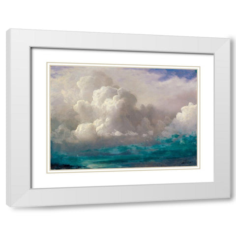 Storm Clouds White Modern Wood Framed Art Print with Double Matting by Bierstadt, Albert
