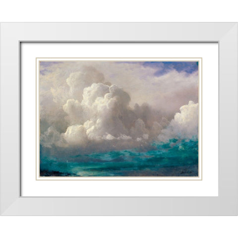 Storm Clouds White Modern Wood Framed Art Print with Double Matting by Bierstadt, Albert