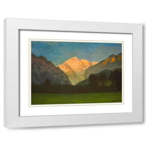View of Glacier Park White Modern Wood Framed Art Print with Double Matting by Bierstadt, Albert