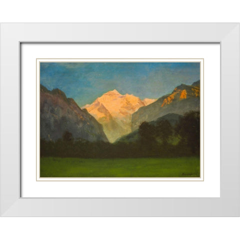 View of Glacier Park White Modern Wood Framed Art Print with Double Matting by Bierstadt, Albert