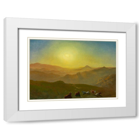 Looking from the Shade on Clay Hill San Francisco White Modern Wood Framed Art Print with Double Matting by Bierstadt, Albert