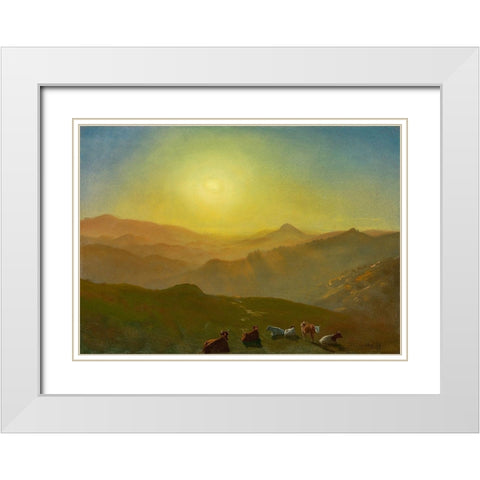 Looking from the Shade on Clay Hill San Francisco White Modern Wood Framed Art Print with Double Matting by Bierstadt, Albert