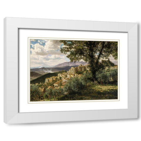 Olevano White Modern Wood Framed Art Print with Double Matting by Bierstadt, Albert