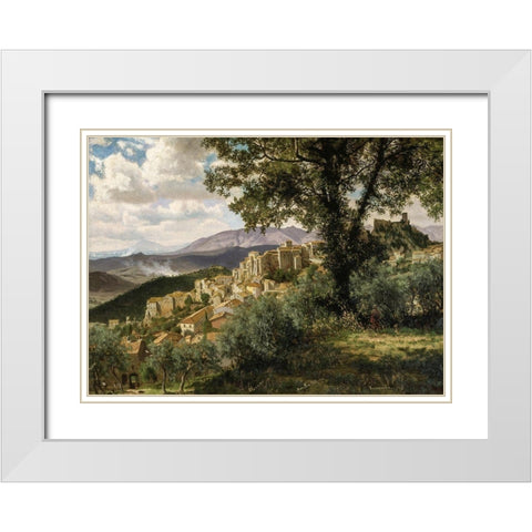 Olevano White Modern Wood Framed Art Print with Double Matting by Bierstadt, Albert