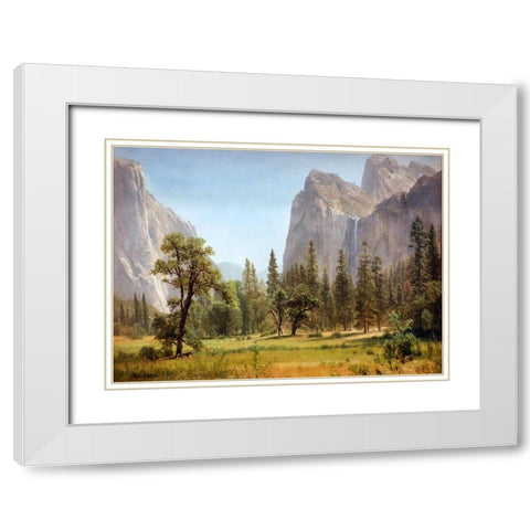 Bridal Veil Falls, Yosemite Valley, California White Modern Wood Framed Art Print with Double Matting by Bierstadt, Albert