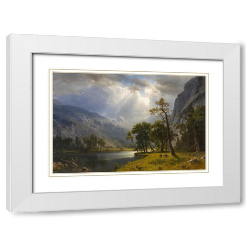 Mount Starr King, Yosemite White Modern Wood Framed Art Print with Double Matting by Bierstadt, Albert