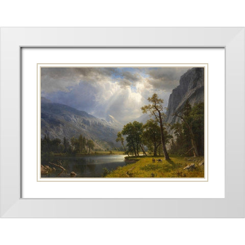 Mount Starr King, Yosemite White Modern Wood Framed Art Print with Double Matting by Bierstadt, Albert