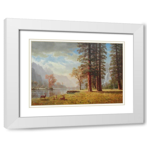 The Hetch Hetchy Valley, California White Modern Wood Framed Art Print with Double Matting by Bierstadt, Albert