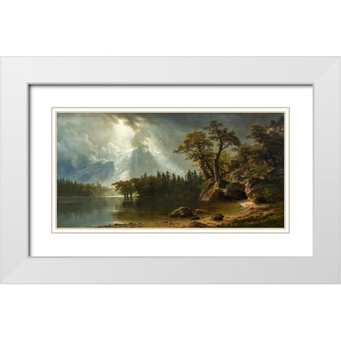 Passing Storm over the Sierra Nevadas White Modern Wood Framed Art Print with Double Matting by Bierstadt, Albert