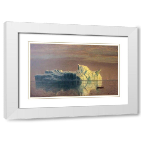 The Iceberg White Modern Wood Framed Art Print with Double Matting by Bierstadt, Albert