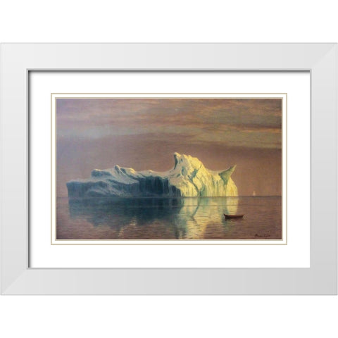 The Iceberg White Modern Wood Framed Art Print with Double Matting by Bierstadt, Albert