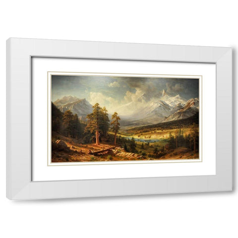 Estes Park White Modern Wood Framed Art Print with Double Matting by Bierstadt, Albert