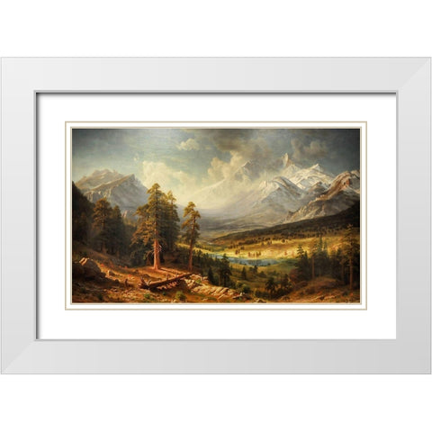 Estes Park White Modern Wood Framed Art Print with Double Matting by Bierstadt, Albert