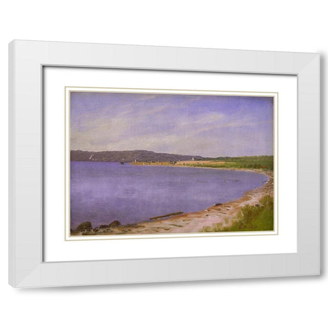 San Francisco Bay White Modern Wood Framed Art Print with Double Matting by Bierstadt, Albert