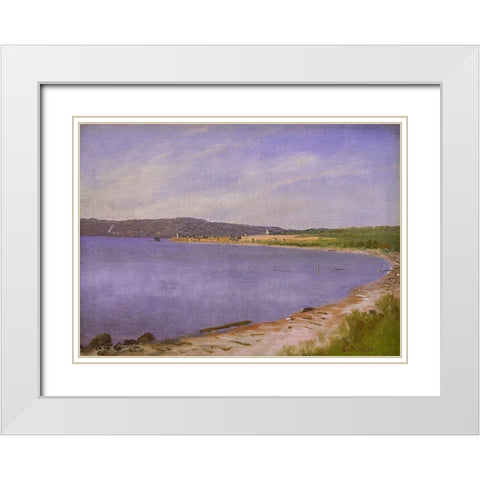 San Francisco Bay White Modern Wood Framed Art Print with Double Matting by Bierstadt, Albert