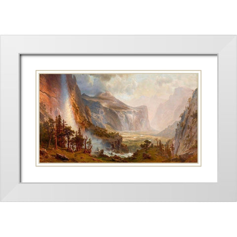 The Domes of the Yosemite White Modern Wood Framed Art Print with Double Matting by Bierstadt, Albert