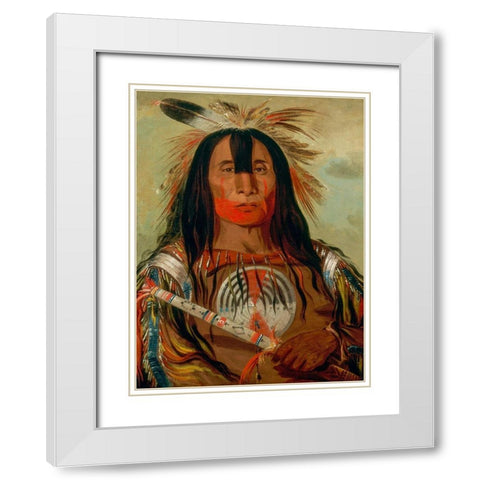 Buffalo Bulls Back Fat White Modern Wood Framed Art Print with Double Matting by Catlin, George
