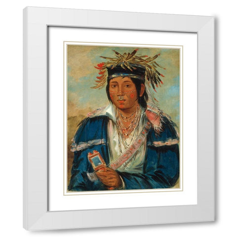 Kee mo ra nia, No English, a Dandy White Modern Wood Framed Art Print with Double Matting by Catlin, George