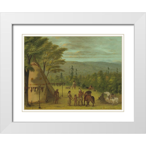 The Cheyenne Brothers Starting on Their Fall Hunt White Modern Wood Framed Art Print with Double Matting by Catlin, George