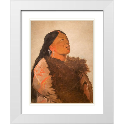 Wife of The Six White Modern Wood Framed Art Print with Double Matting by Catlin, George