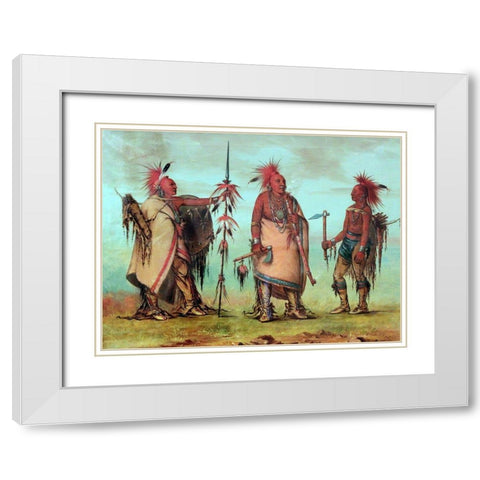 Osage Tal lee, Black Dog, Big Crow White Modern Wood Framed Art Print with Double Matting by Catlin, George