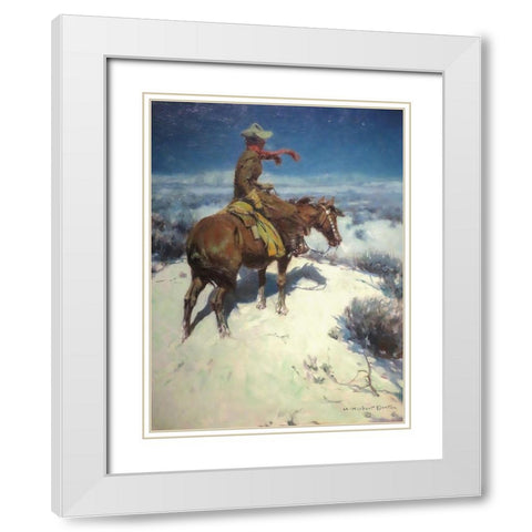 The Lonely Vigil White Modern Wood Framed Art Print with Double Matting by Dunton, William Herbert