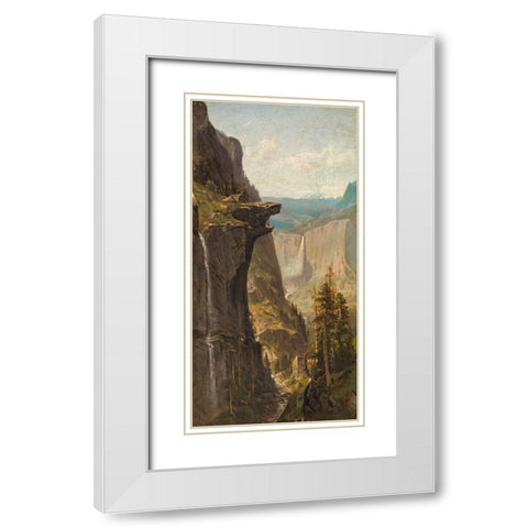 Yosemite Falls, from Glacier Point White Modern Wood Framed Art Print with Double Matting by Keith, William