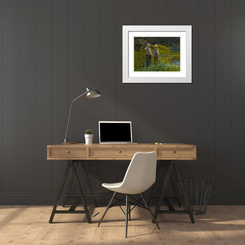 Fishing White Modern Wood Framed Art Print with Double Matting by Homer, Winslow