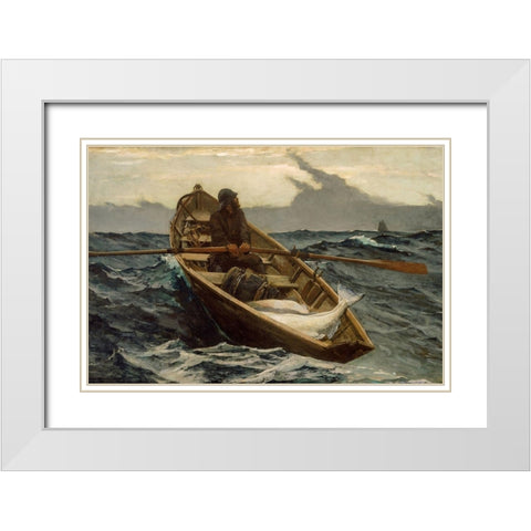 The Fog Warning White Modern Wood Framed Art Print with Double Matting by Homer, Winslow