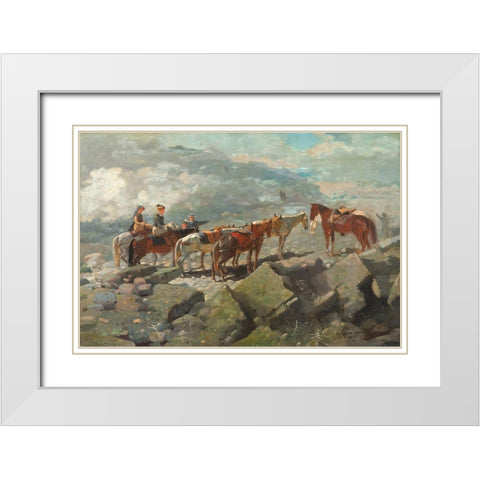 Mount Washington White Modern Wood Framed Art Print with Double Matting by Homer, Winslow