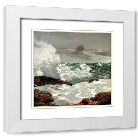 On a Lee Shore White Modern Wood Framed Art Print with Double Matting by Homer, Winslow