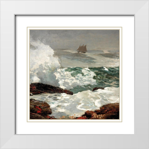 On a Lee Shore White Modern Wood Framed Art Print with Double Matting by Homer, Winslow